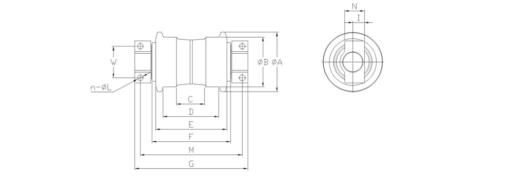 Ktsu Bulldozer track roller drawings