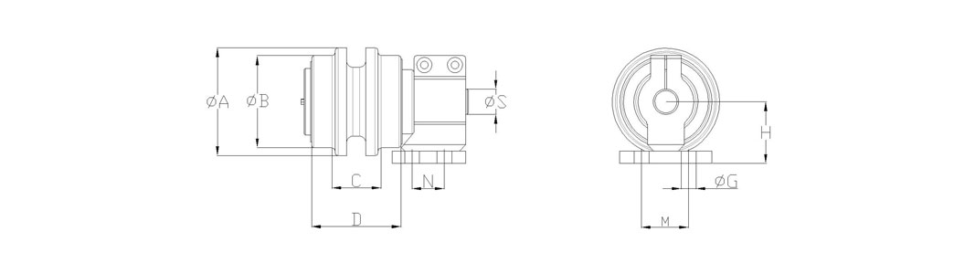 D8H Carrier roller drawings