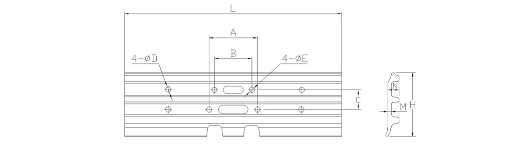 Excavator Track shoe blue print