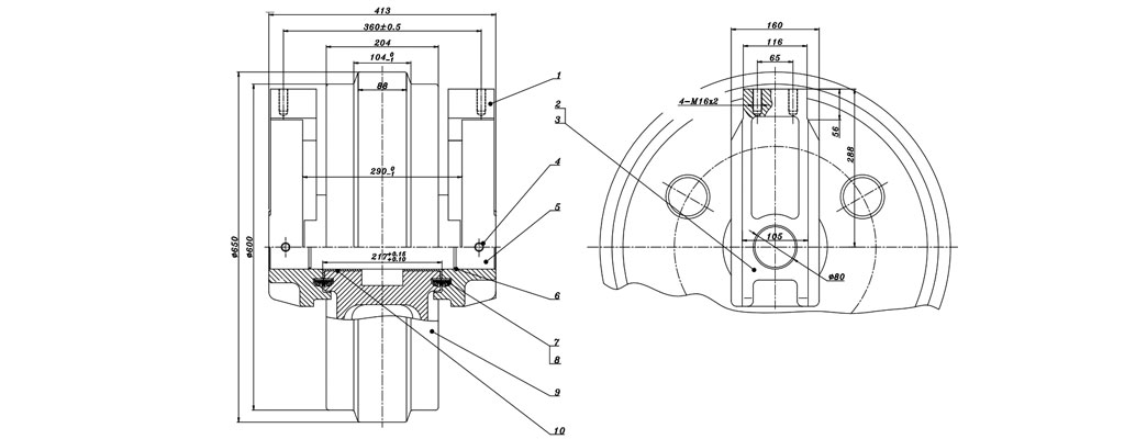 Drawing for EC360 Idler