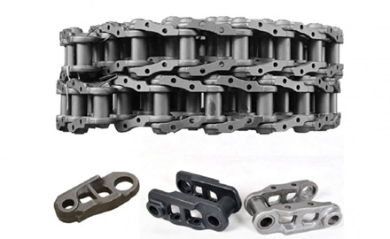 What is the function of the Excavator track chain?